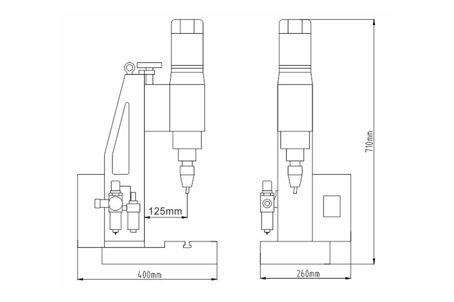 常規(guī)型氣動鉚接機(jī)結(jié)構(gòu)尺寸圖