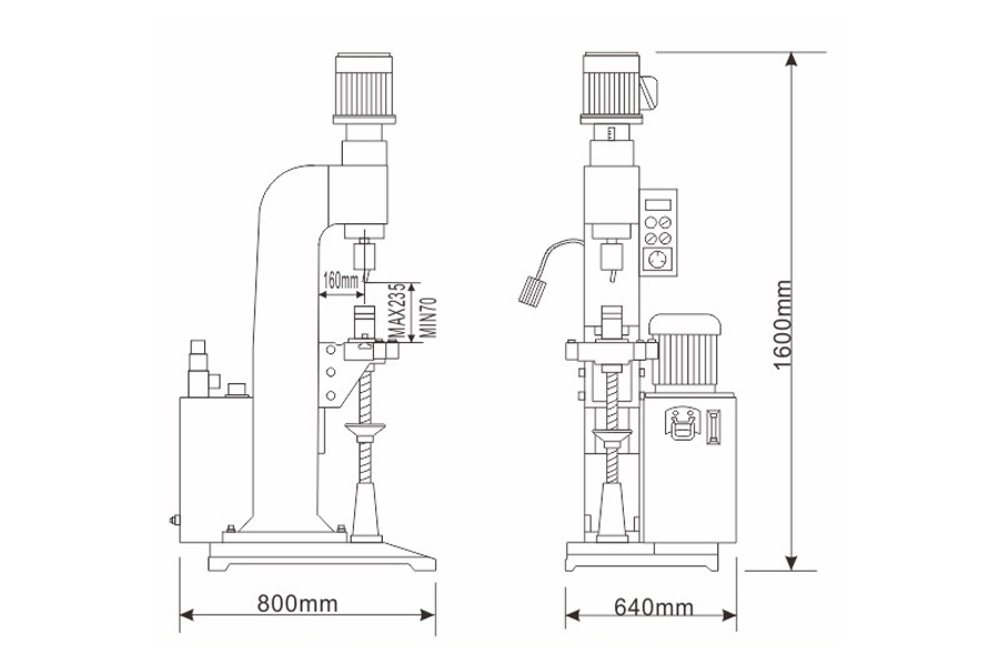 液壓徑向鉚接機結構尺寸圖
